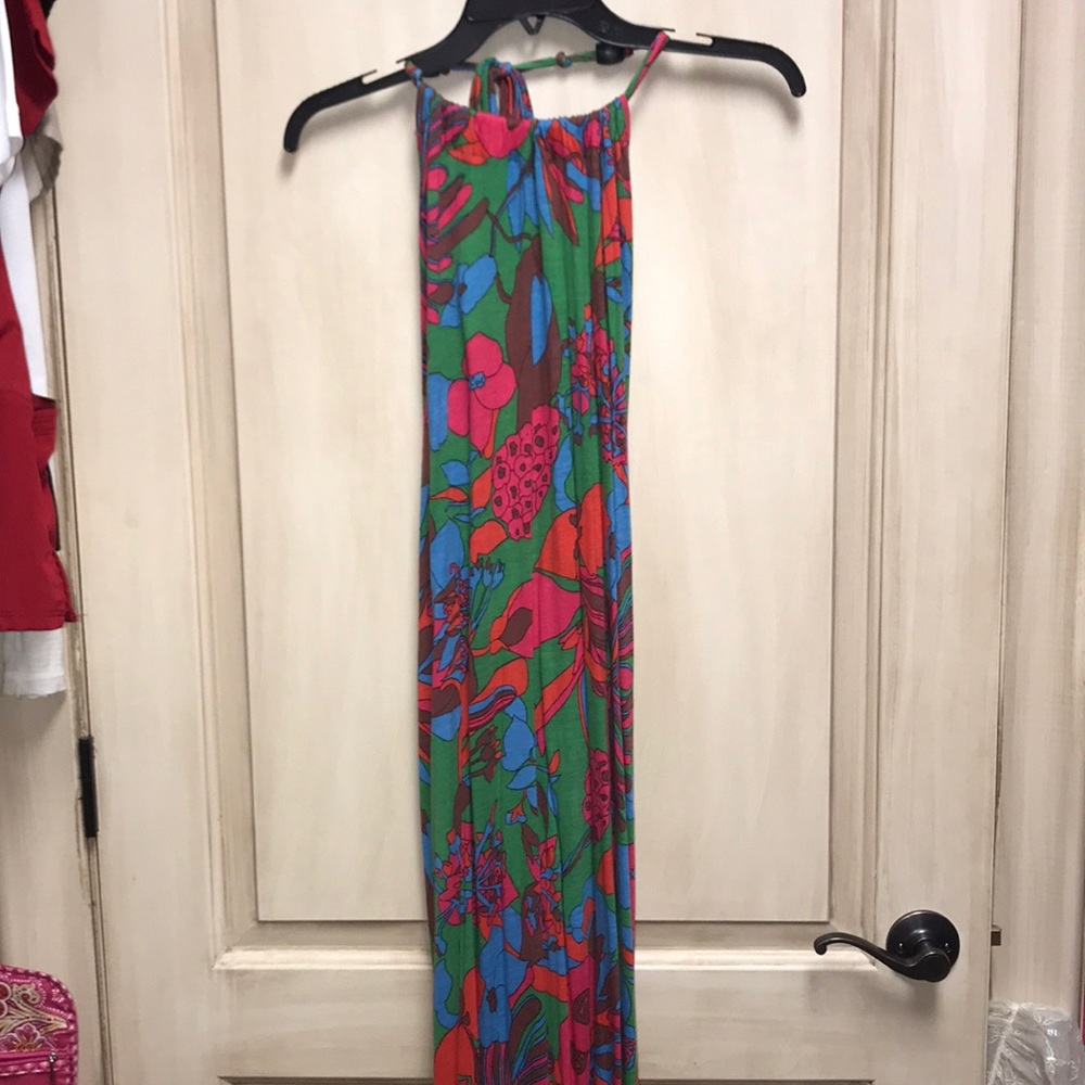 Low back colored maxi halter